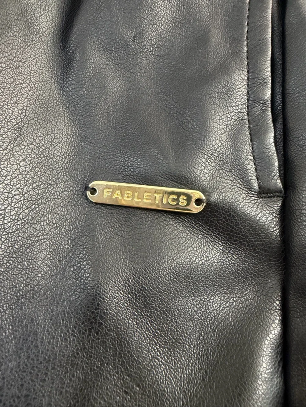 Fabletics Black Vegan Leather High-Waisted Short - Picture 4 of 8